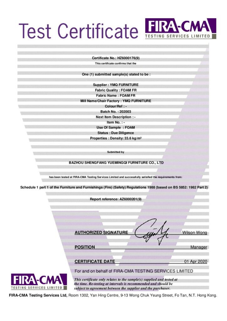 ALISMAIL – foam certifica