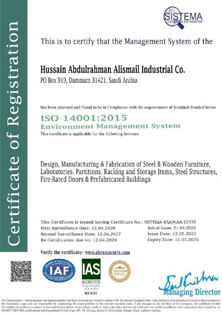 Alismail Industrial Co.-ISO 14001