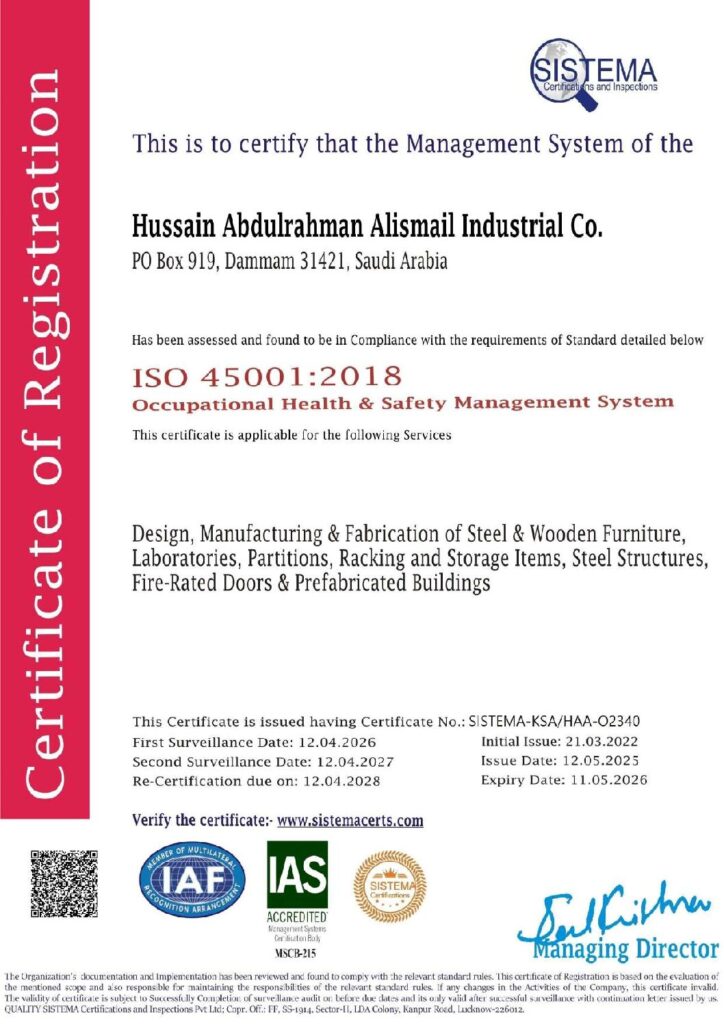 Alismail Industrial Co.-ISO 45001