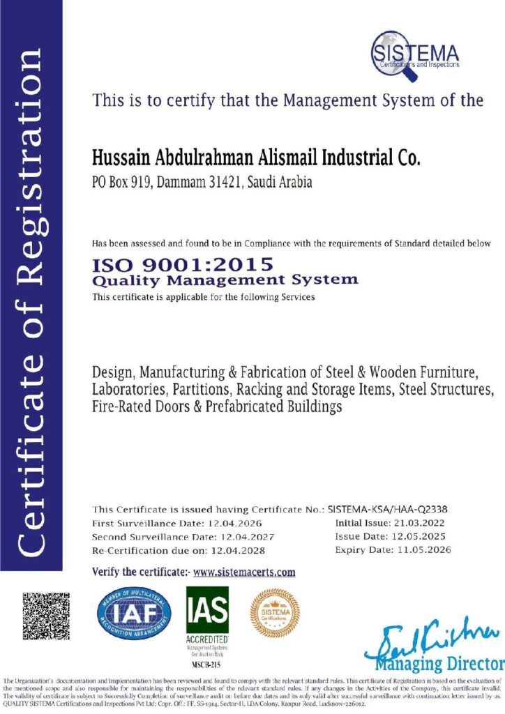 Alismail Industrial Co.-ISO 9001